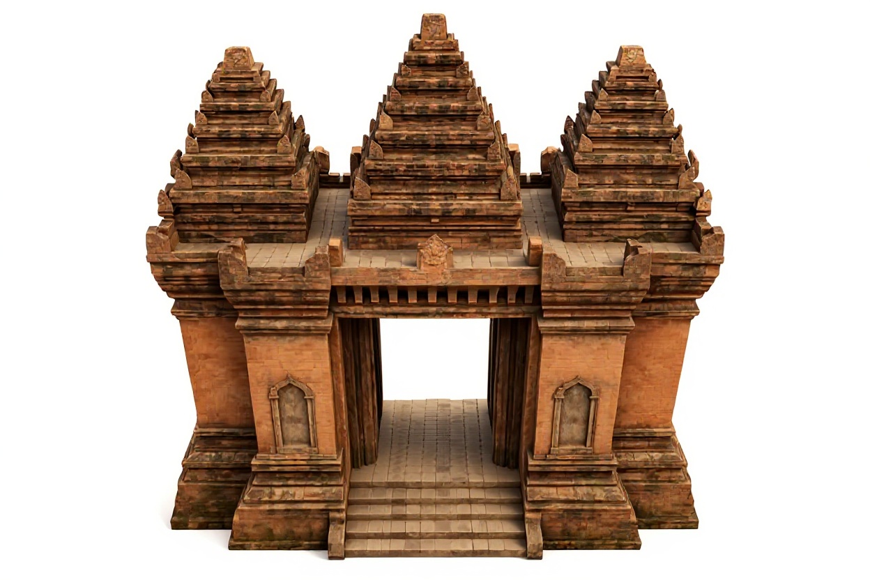 wooden temple gate — free 3D model