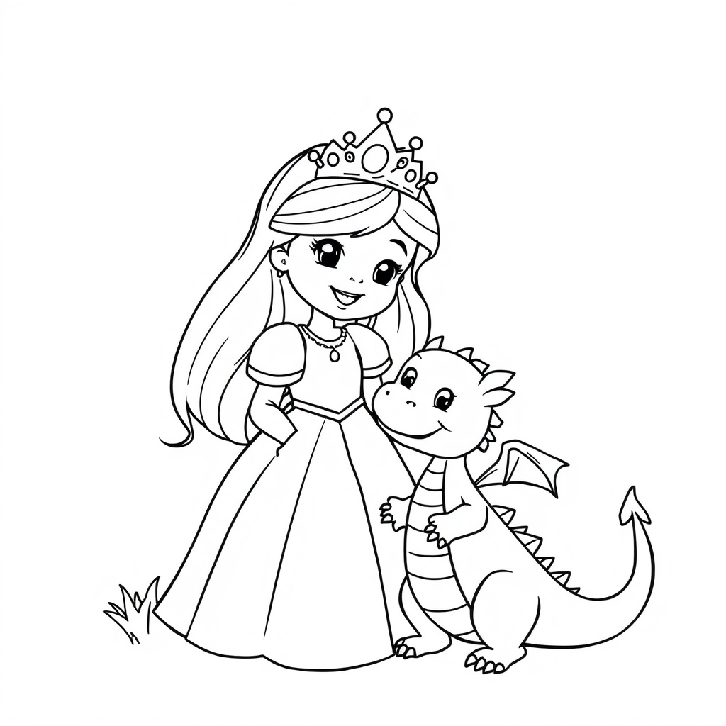 princess coloring page 7