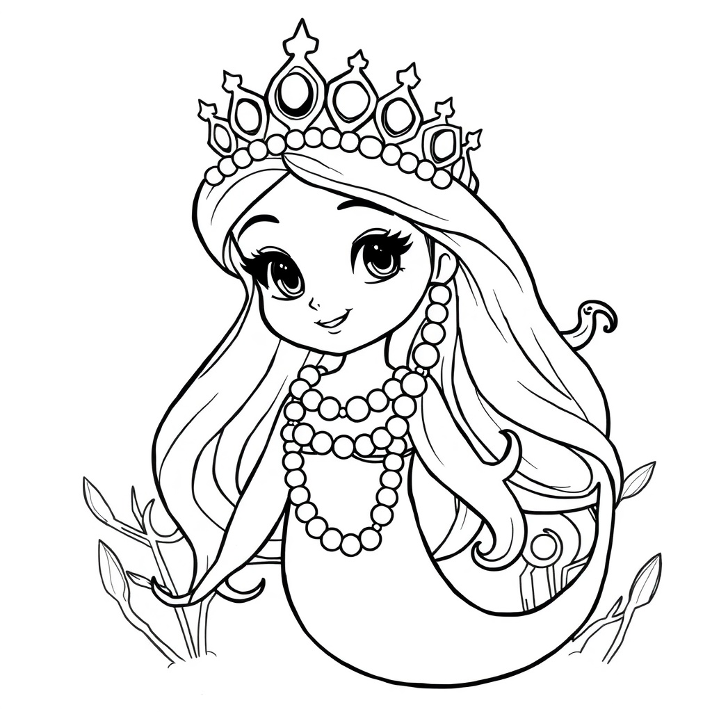 mermaid coloring page 5