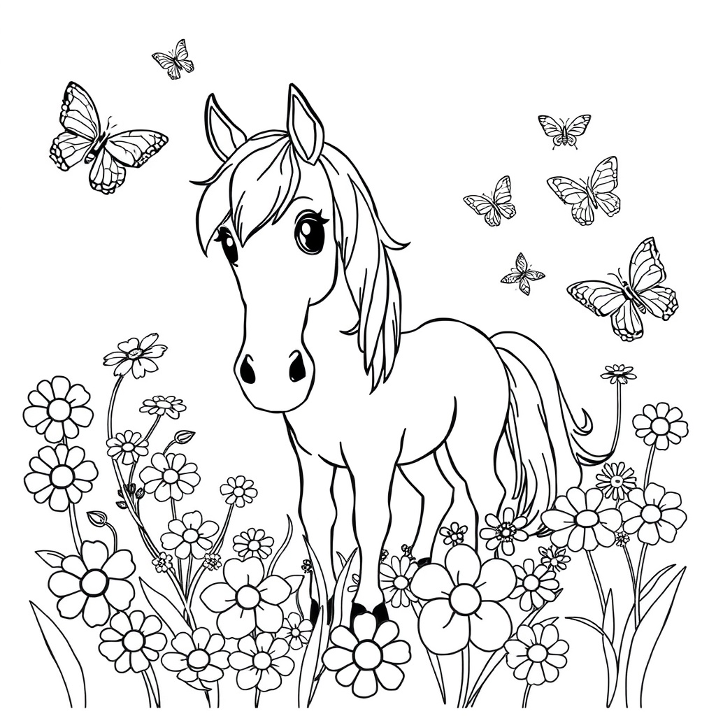 horse coloring page 8