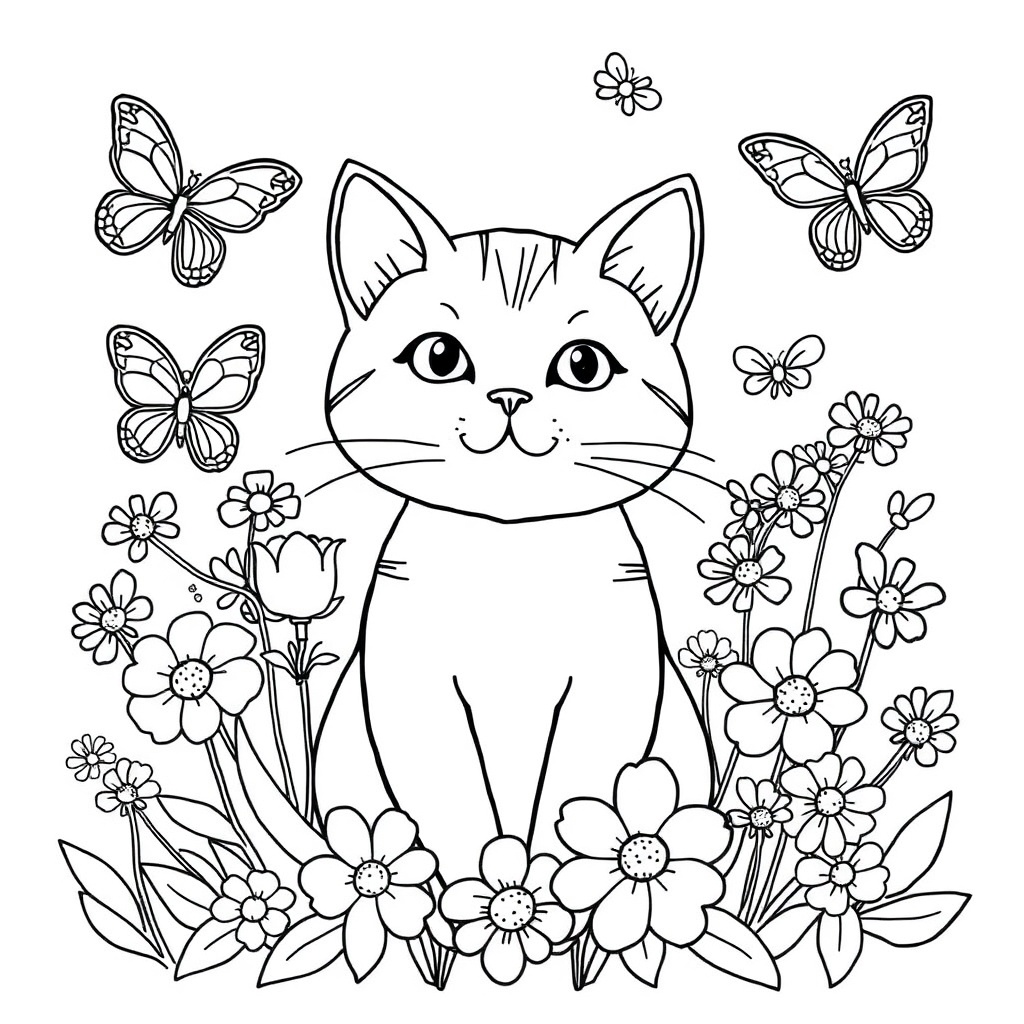 cat coloring page 8