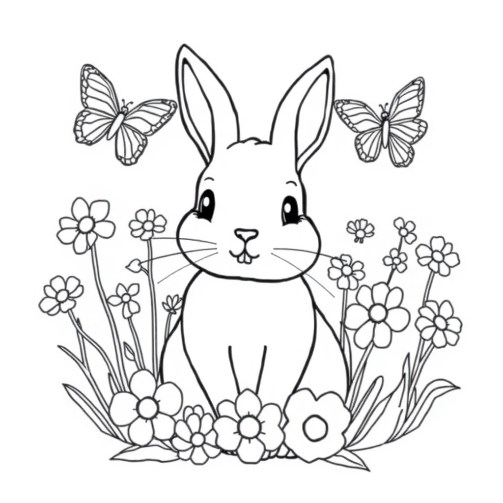 rabbit coloring page 8