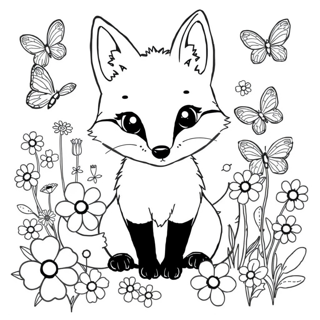 fox coloring page 8