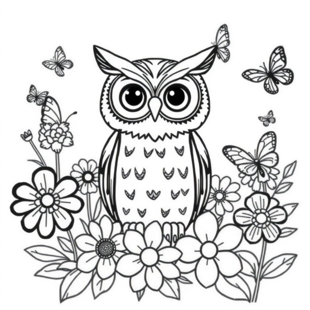 owl coloring page 8