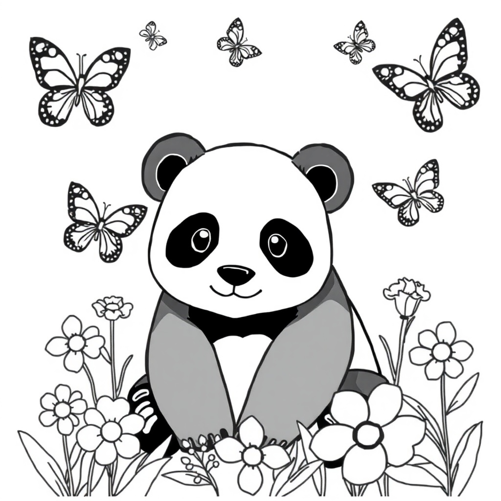 panda coloring page 8