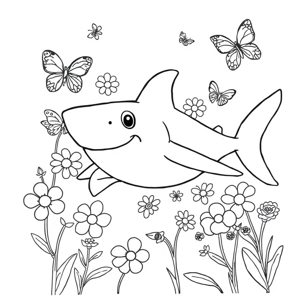 shark coloring page 8