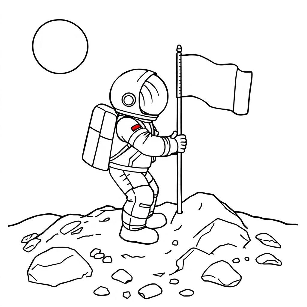space coloring page 8
