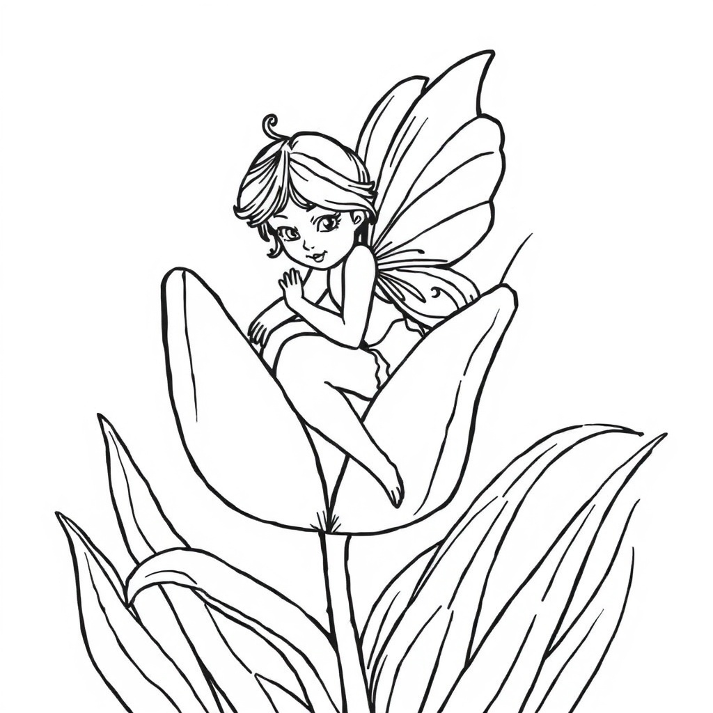 fairy coloring page 8
