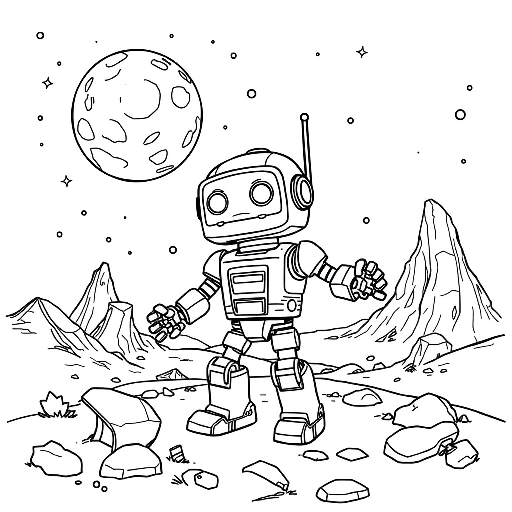 space coloring page 7