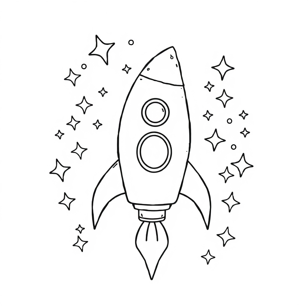 rocket coloring page 8