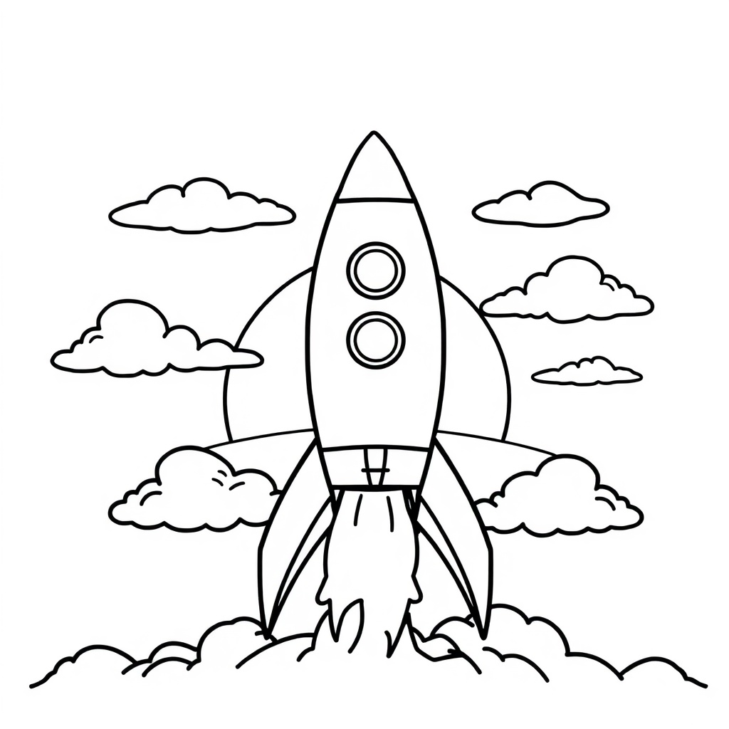 rocket coloring page 7