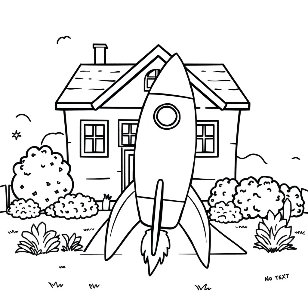 rocket coloring page 5