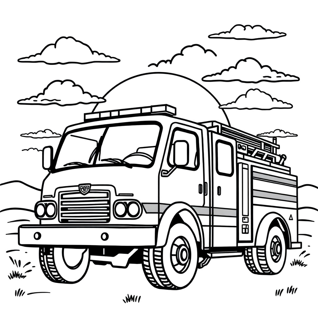 fire truck coloring page 7