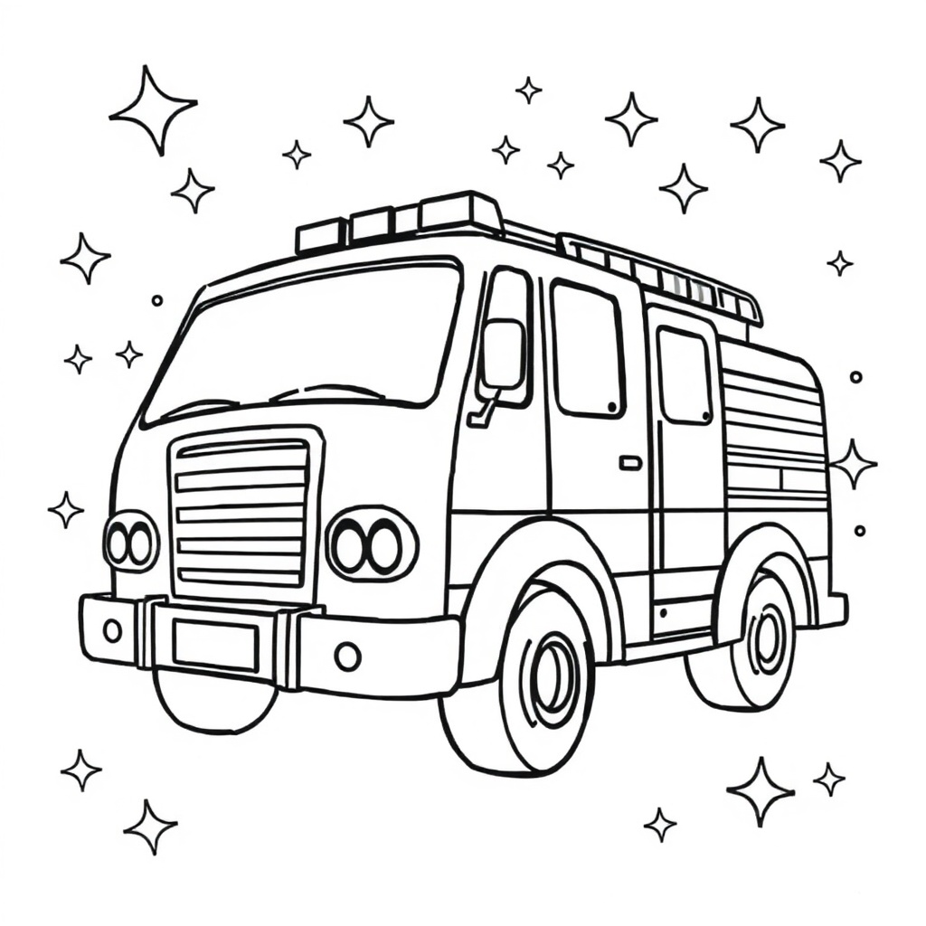 fire truck coloring page 8