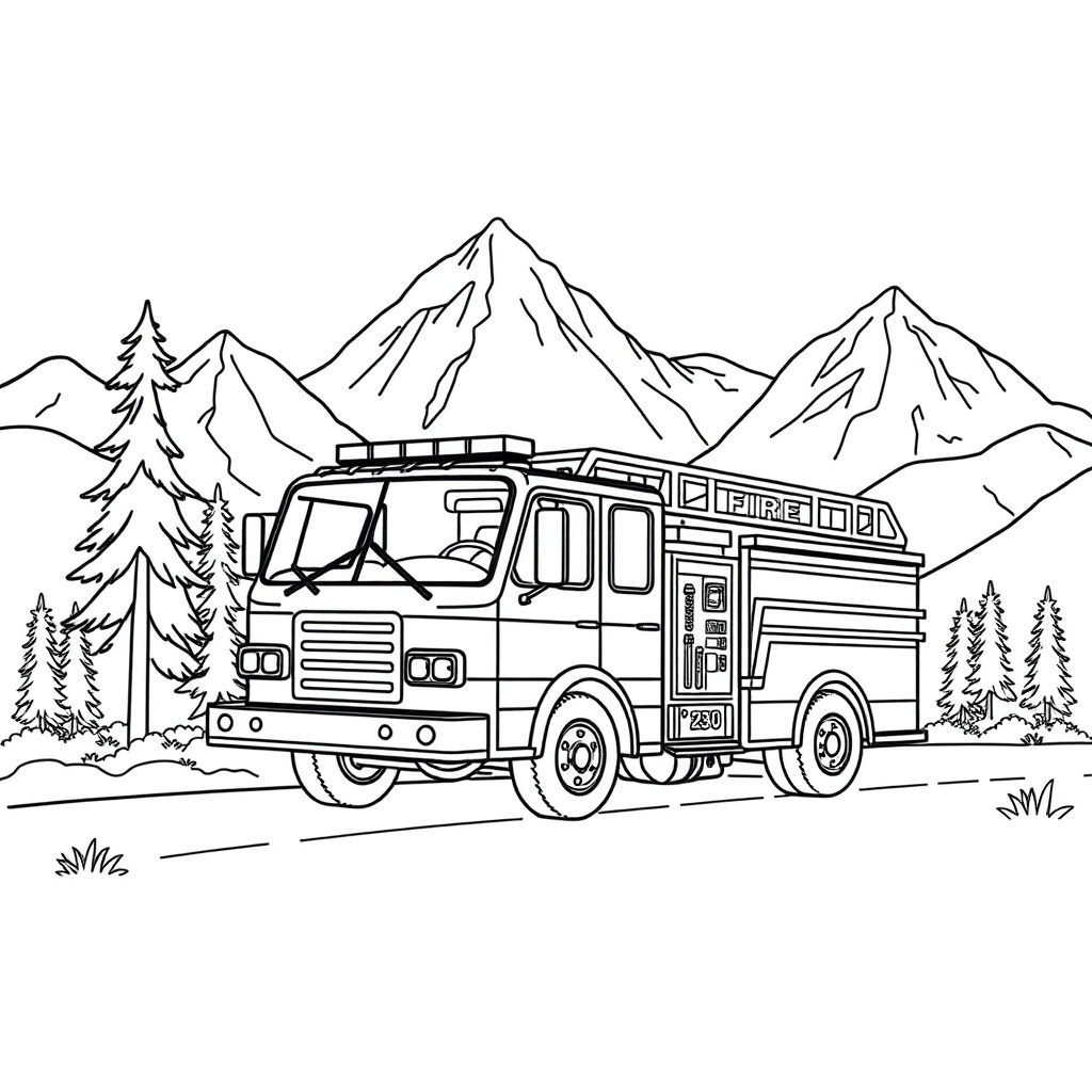 fire truck coloring page 6