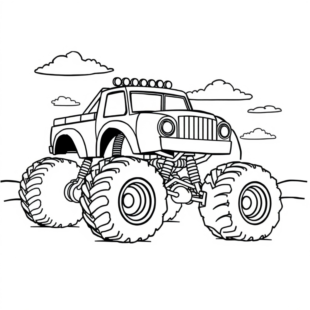 monster truck coloring page 7