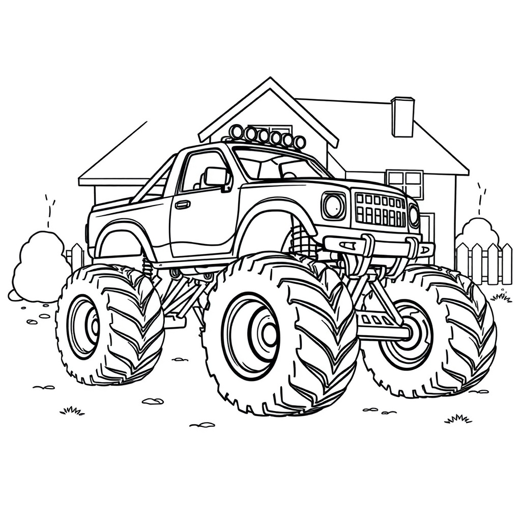 monster truck coloring page 5