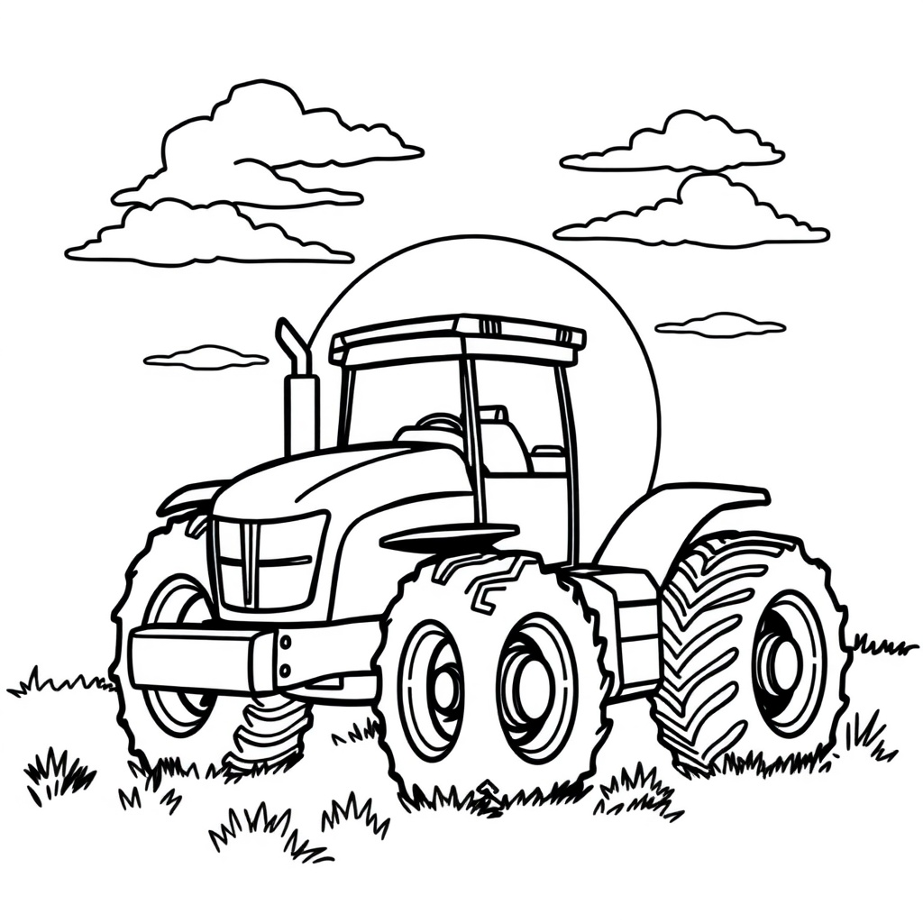 tractor coloring page 7