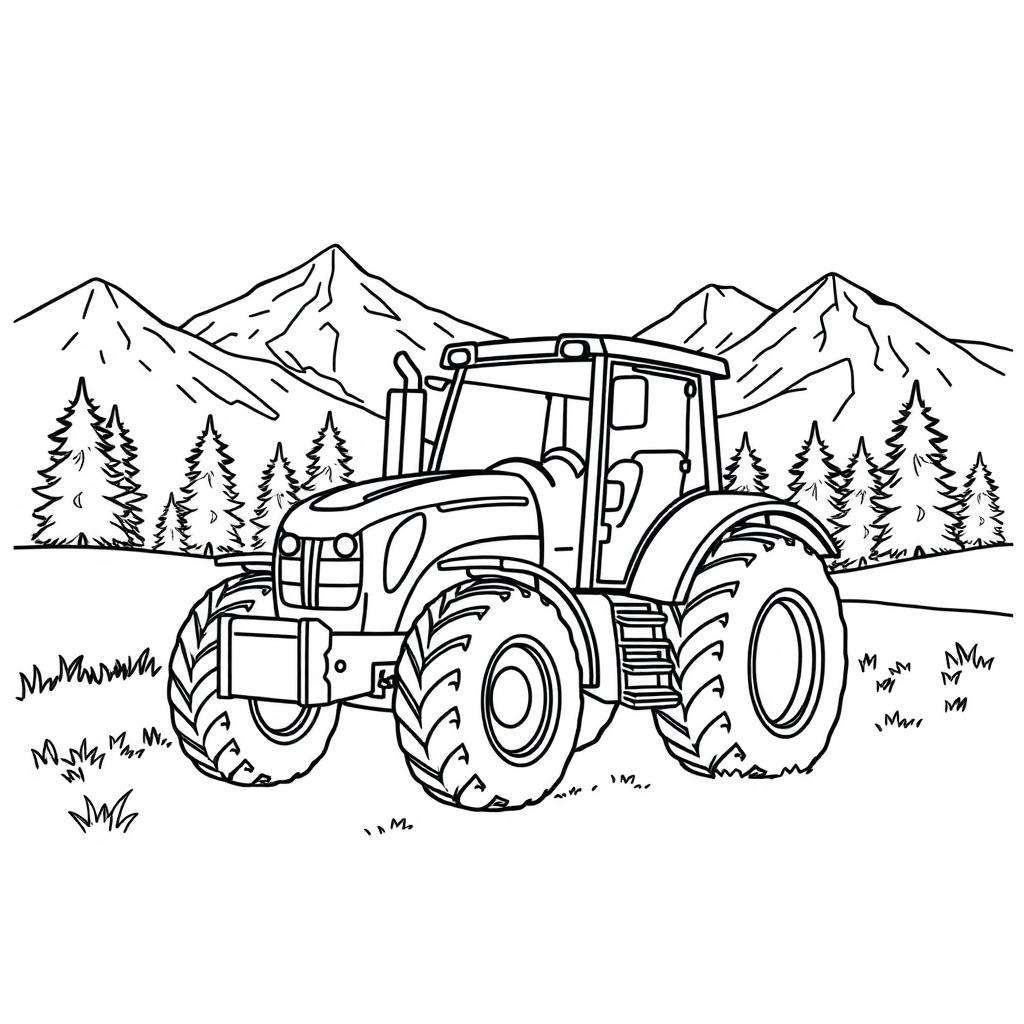tractor coloring page 6