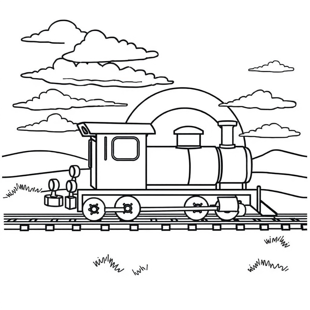 train coloring page 7