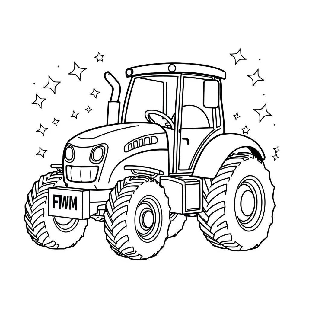 tractor coloring page 8