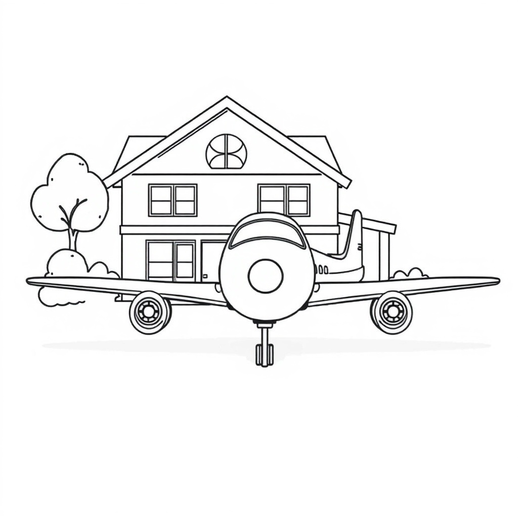 airplane coloring page 5