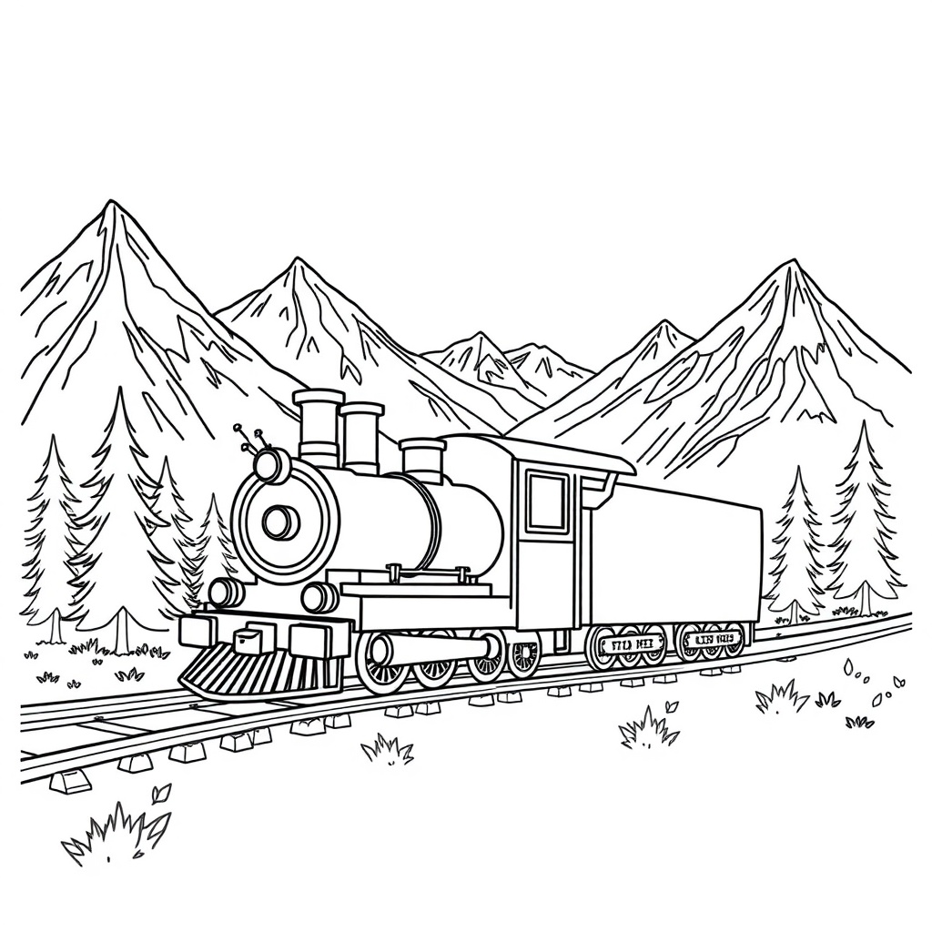 train coloring page 6