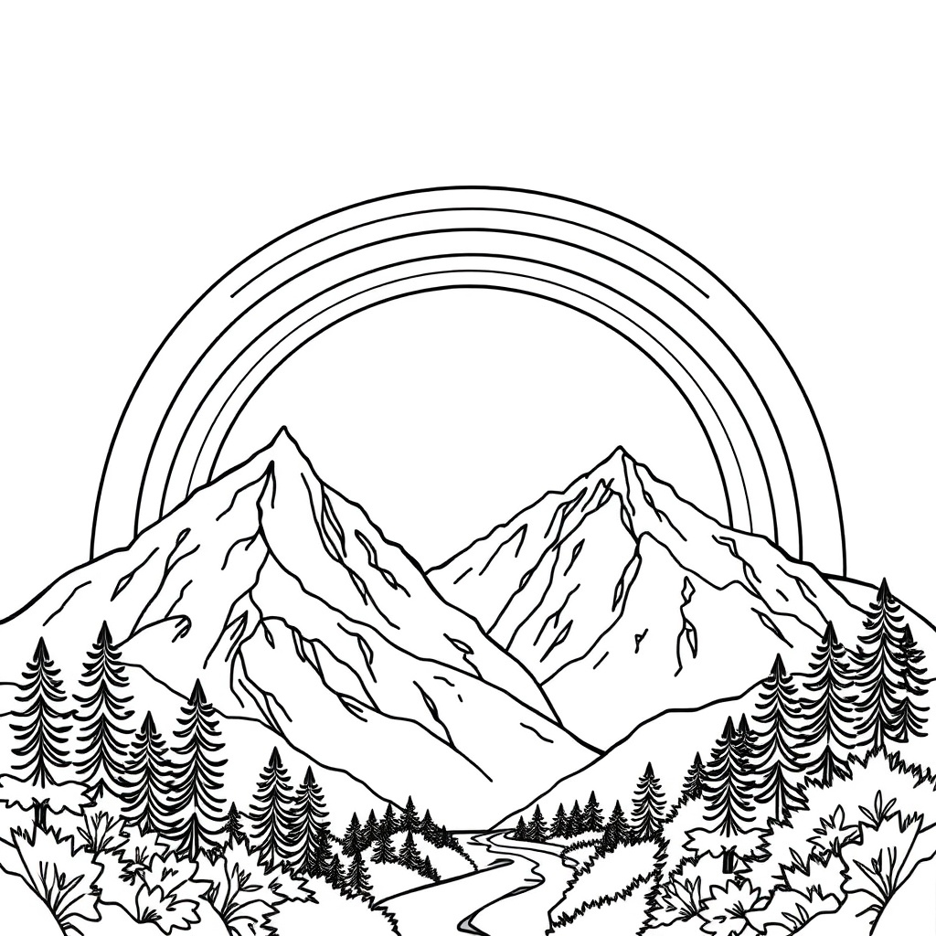 rainbow coloring page 7