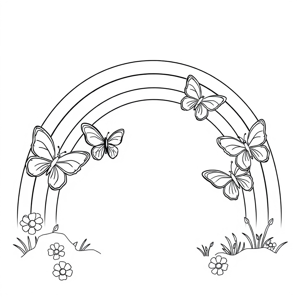 rainbow coloring page 8