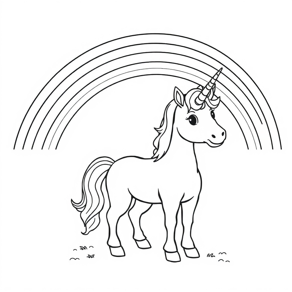 rainbow coloring page 5