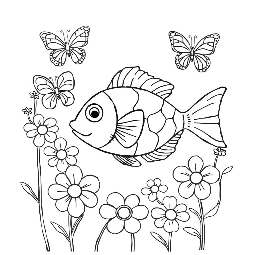 fish coloring page 8