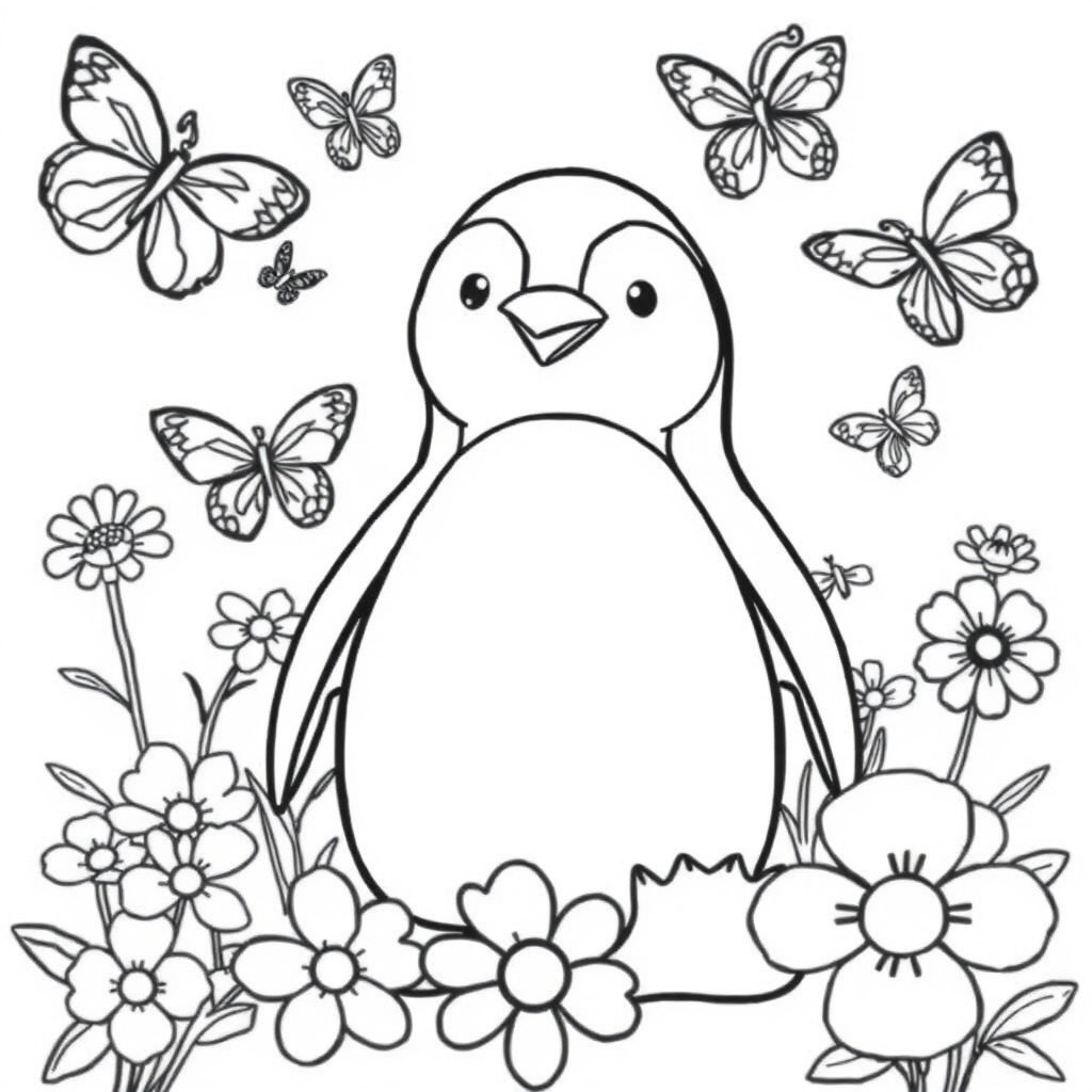 penguin coloring page 8