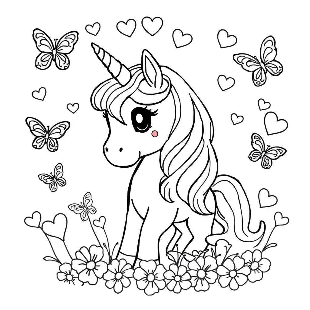 unicorn coloring page 8
