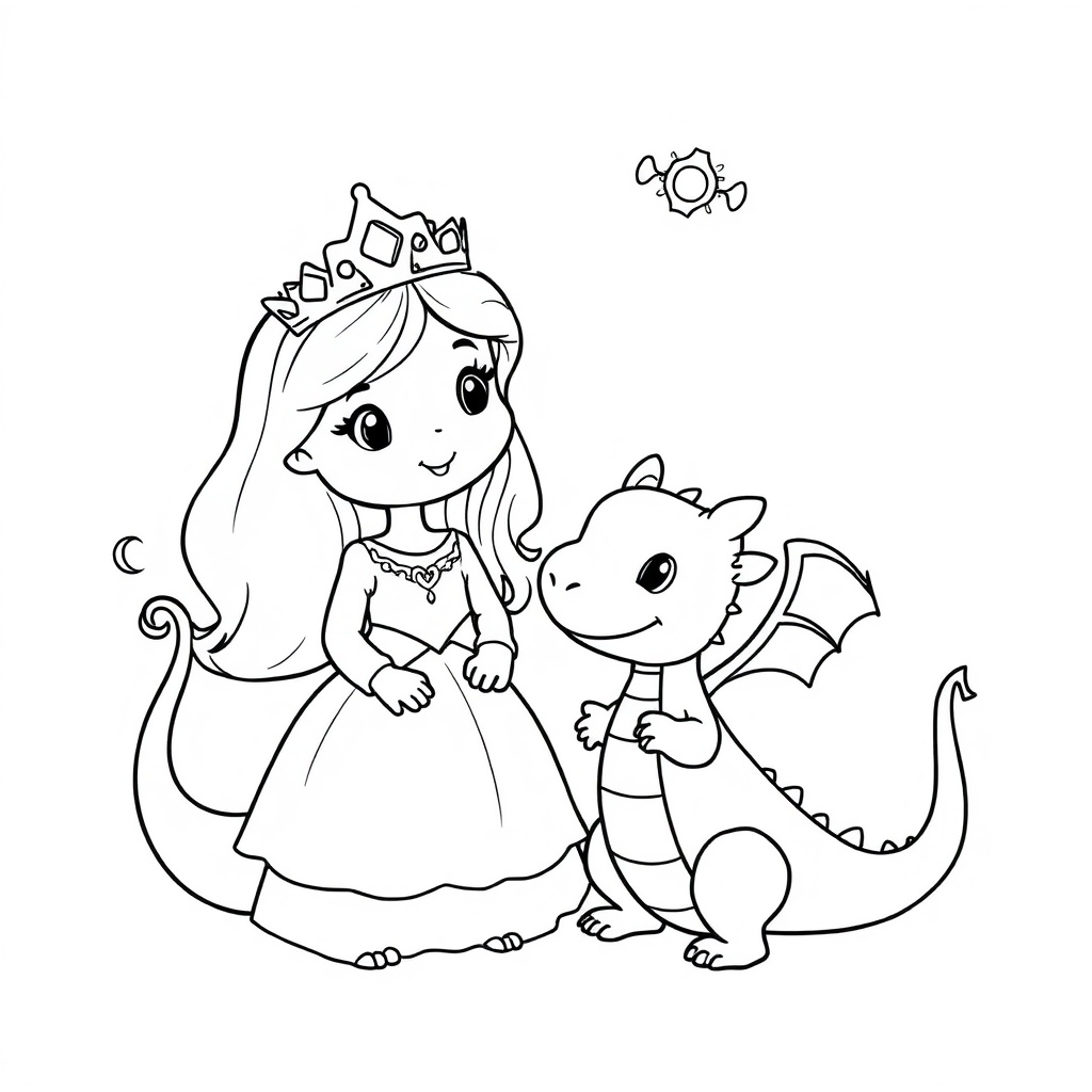 princess coloring page 7