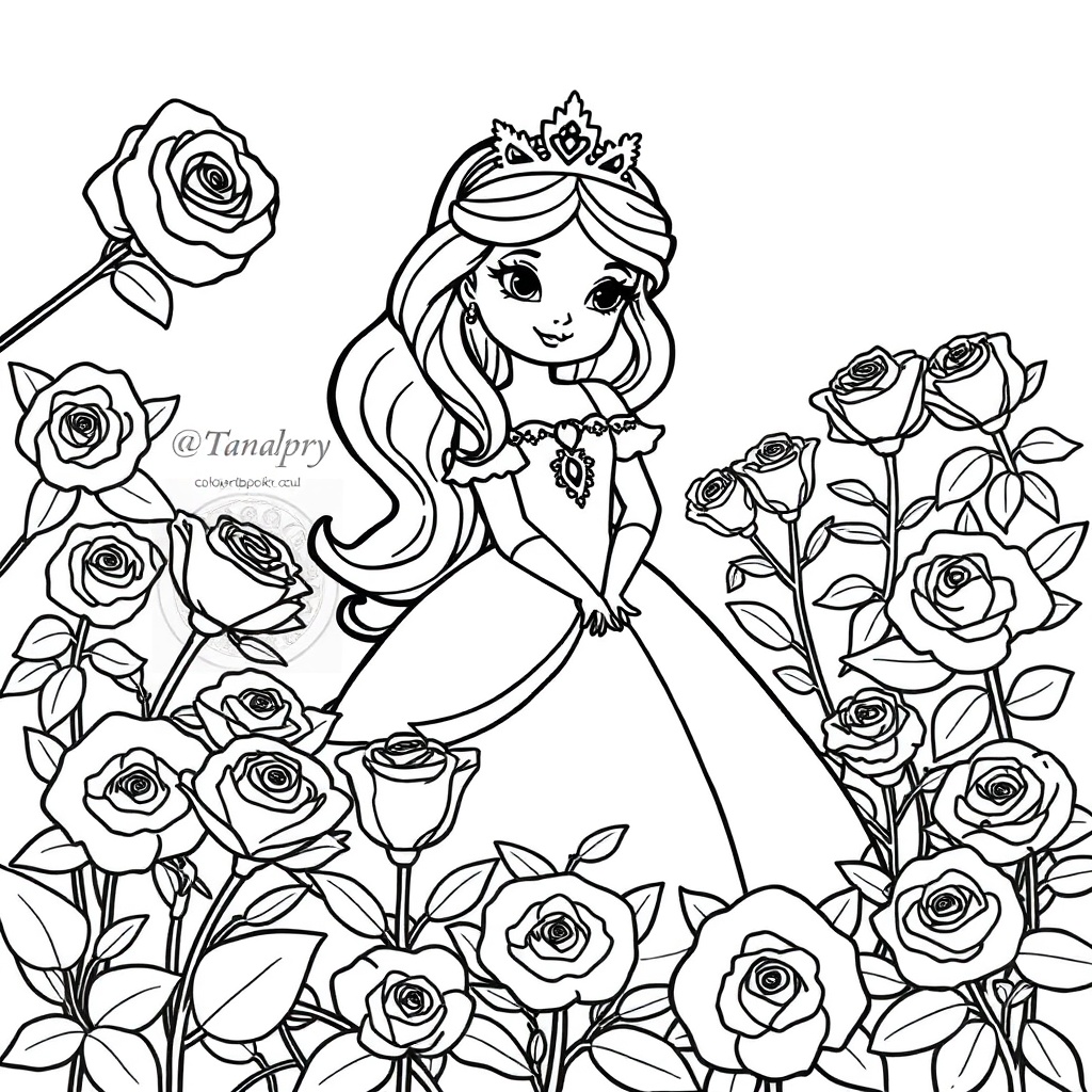 princess coloring page 6