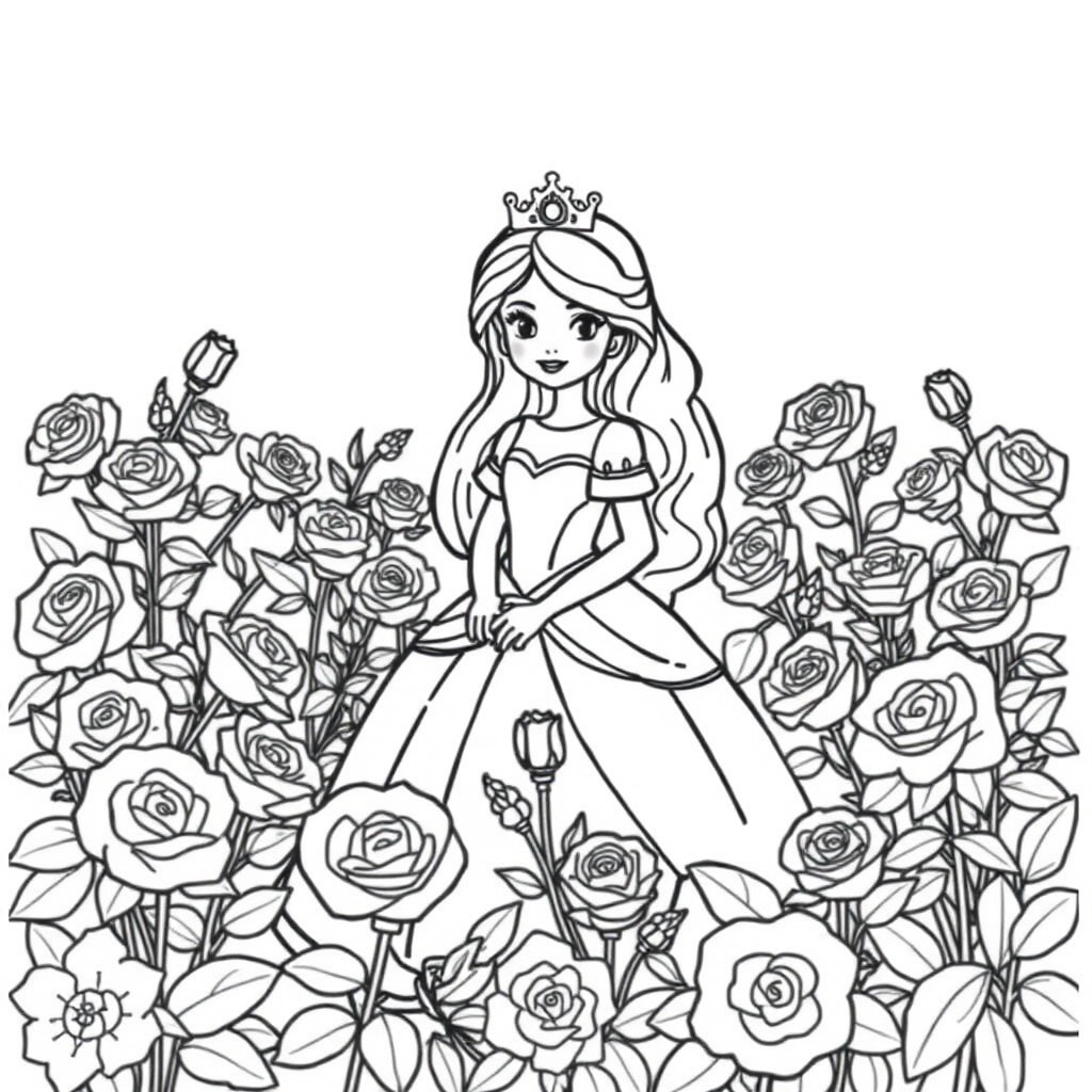 princess coloring page 6