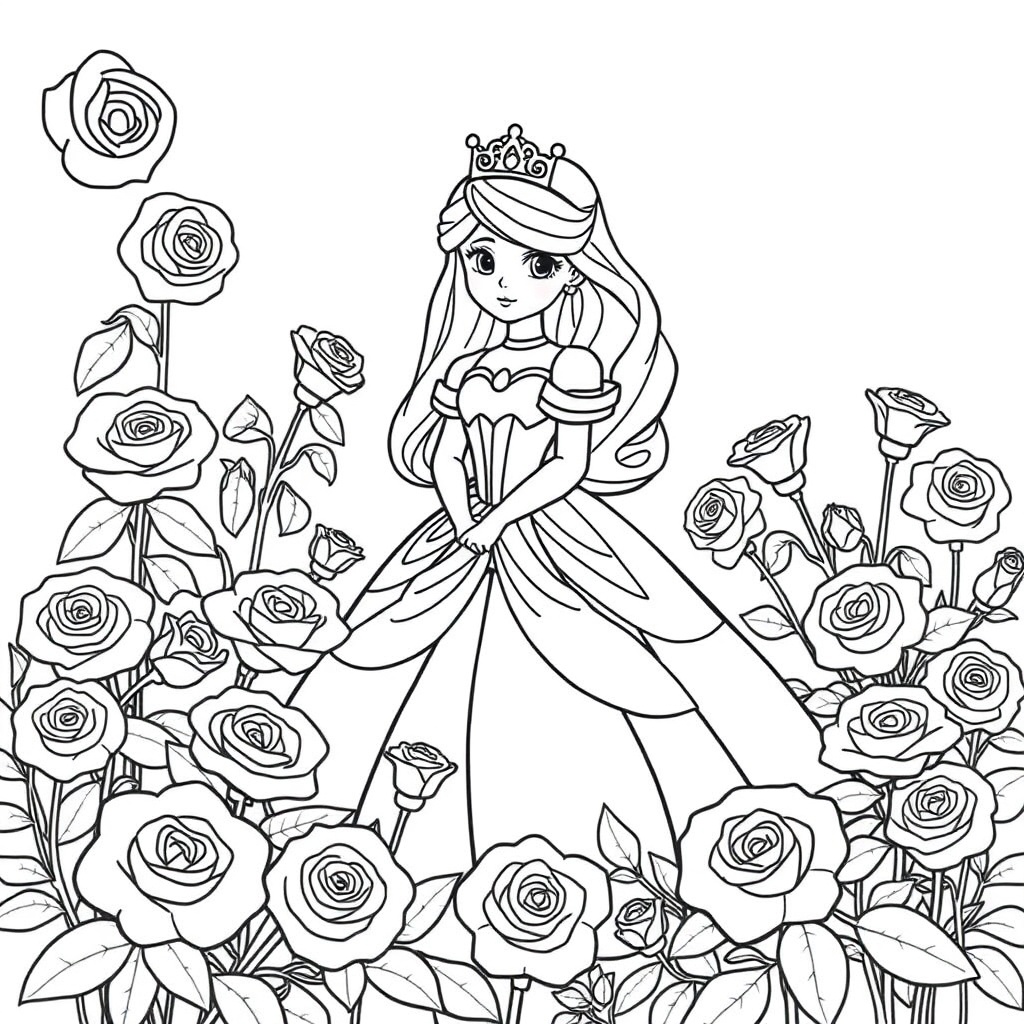 princess coloring page 6
