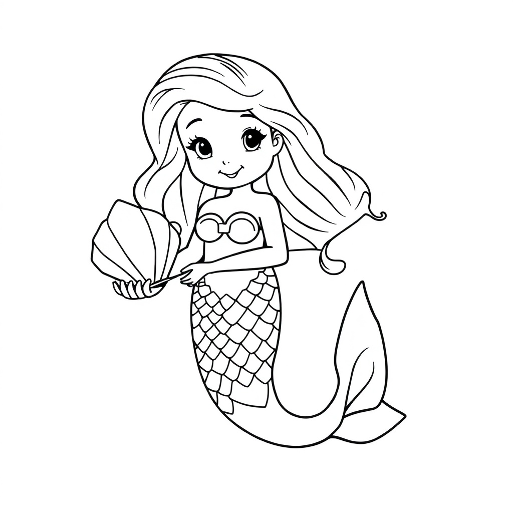 mermaid coloring page 7