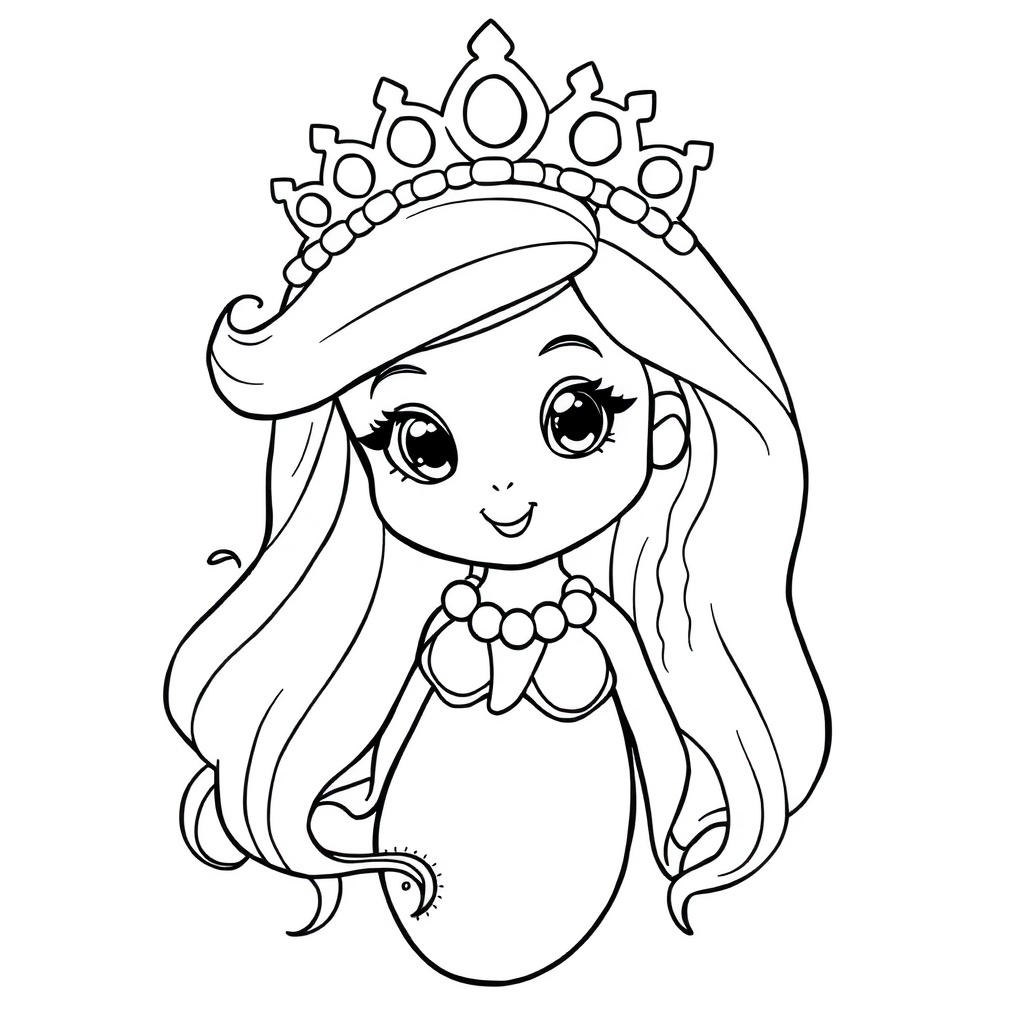 mermaid coloring page 5