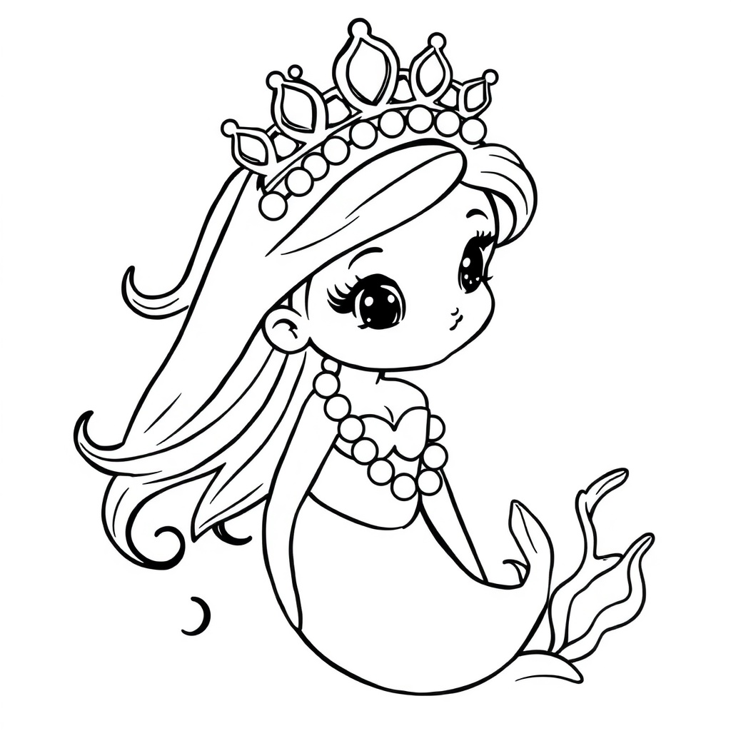 mermaid coloring page 5