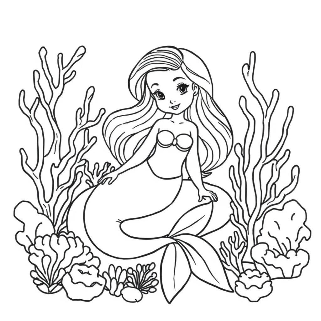 mermaid coloring page 8