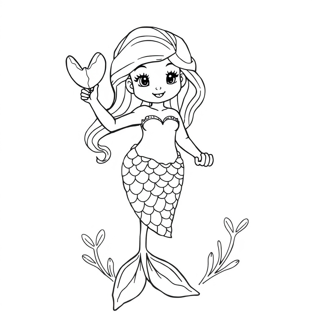 mermaid coloring page 7