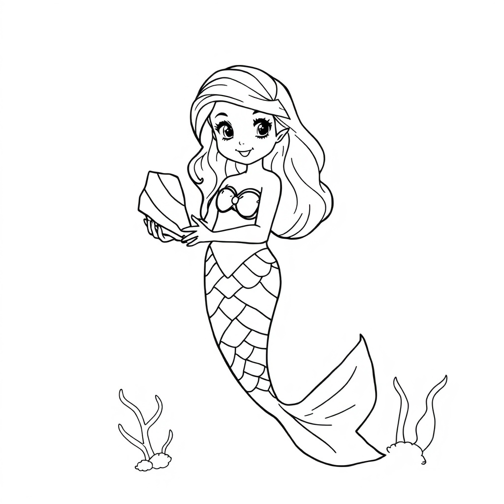 mermaid coloring page 7