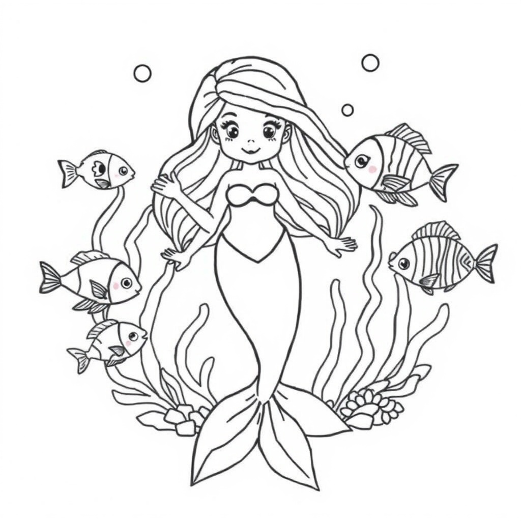mermaid coloring page 6