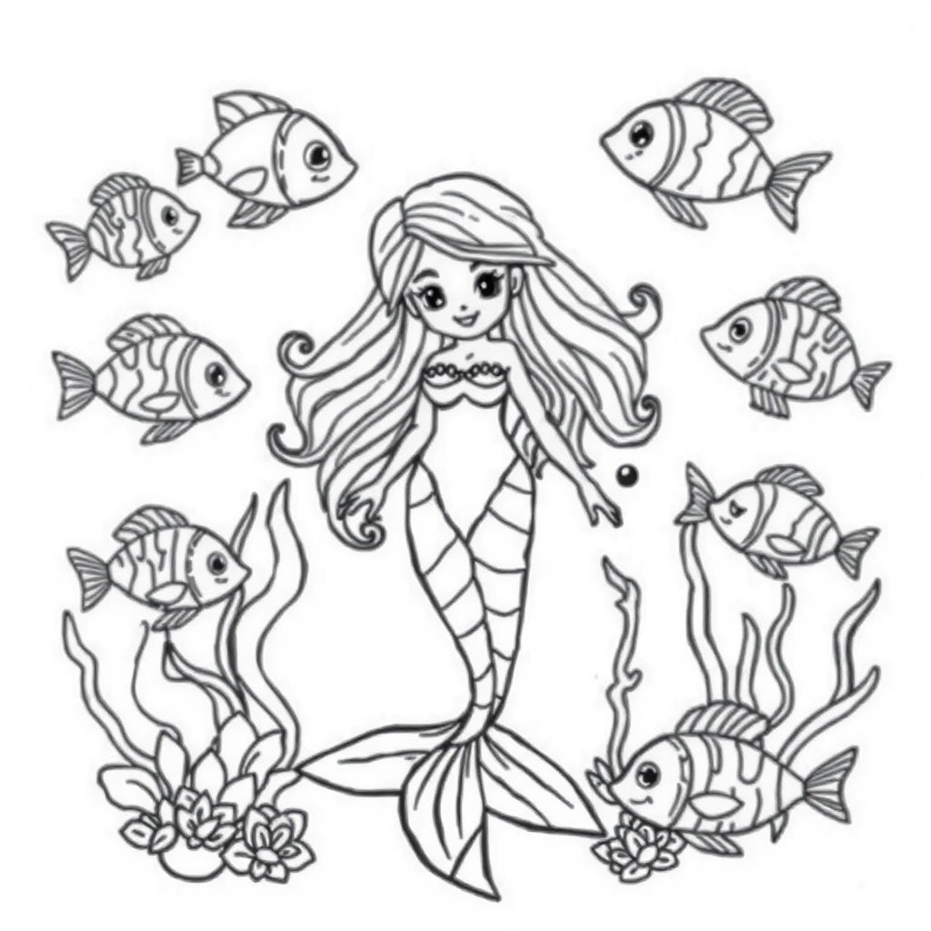 mermaid coloring page 6