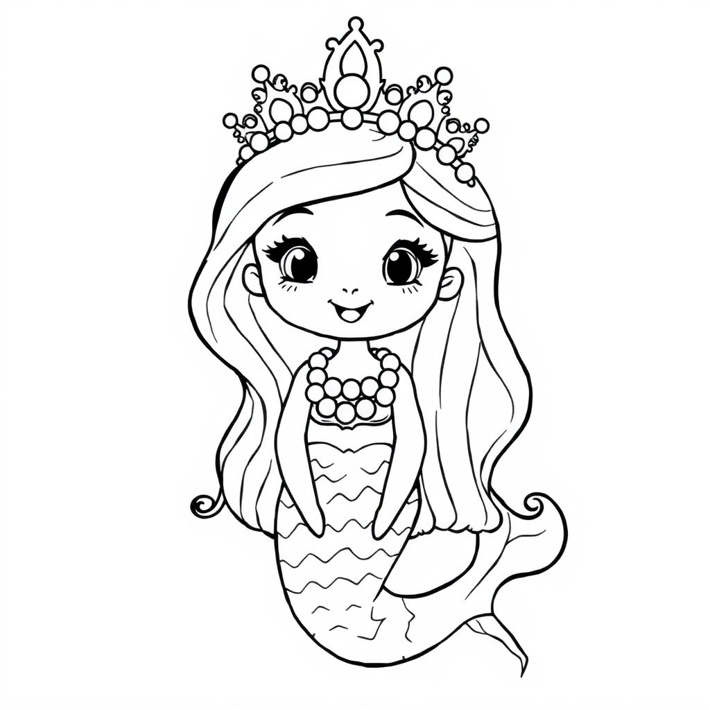 mermaid coloring page 5