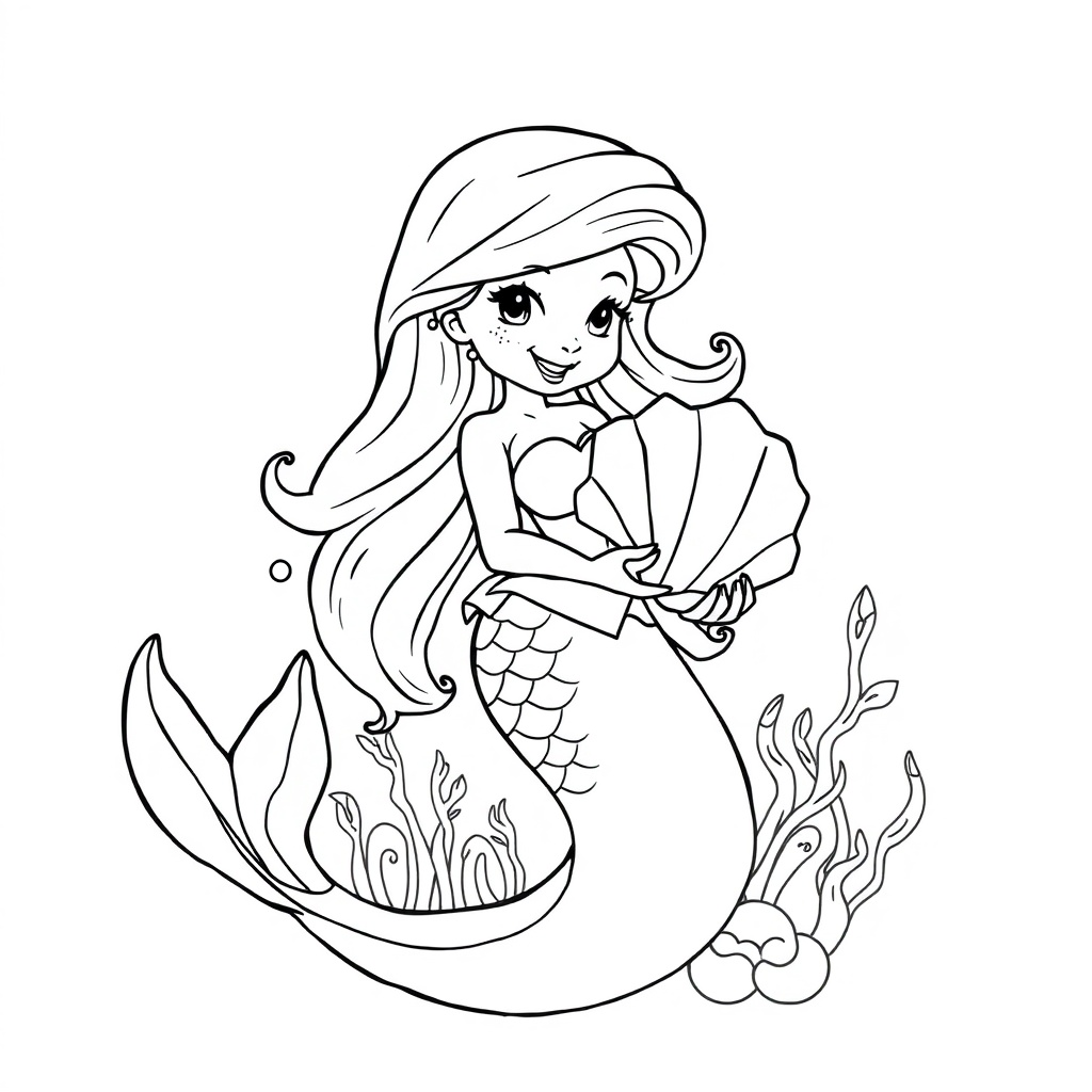 mermaid coloring page 7
