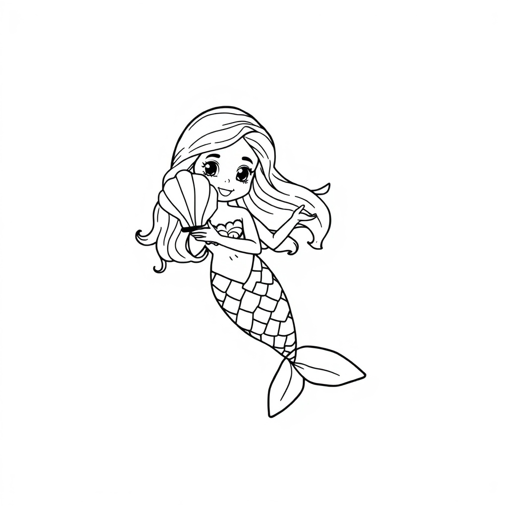 mermaid coloring page 7