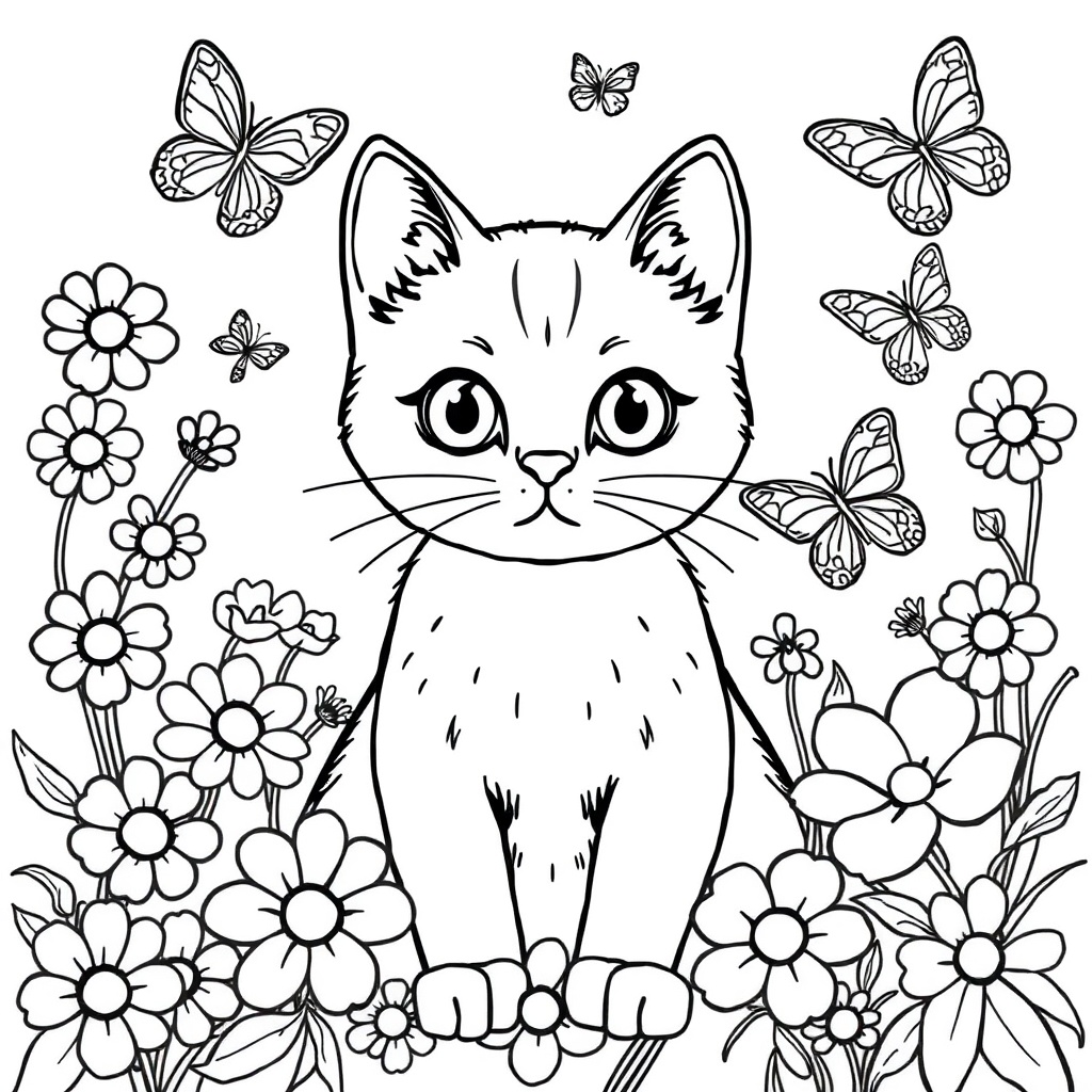 cat coloring page 8
