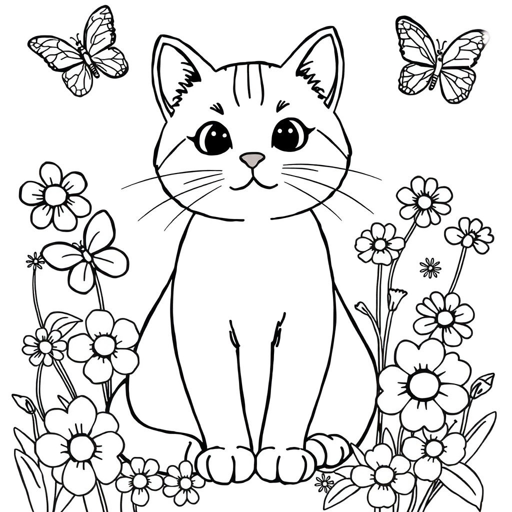 cat coloring page 8